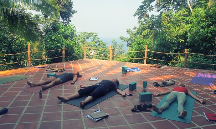 Savasana at yoga teacher training