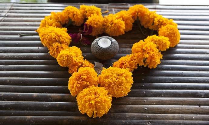 Flower offering in Bali