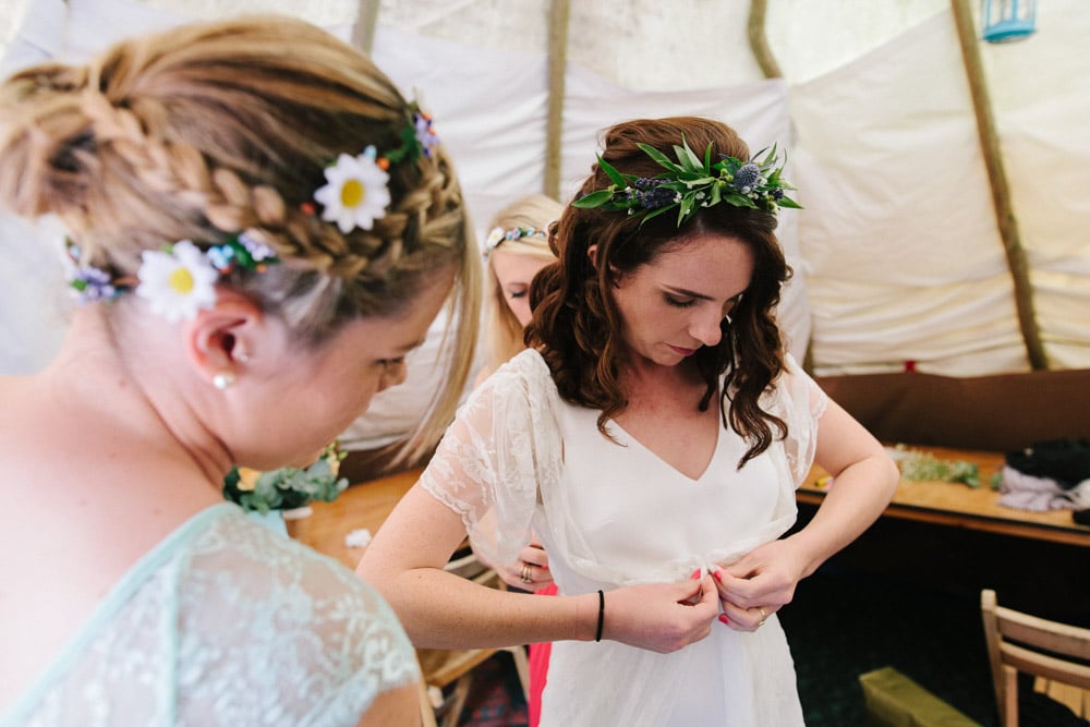 Getting ready for a festival wedding in the UK